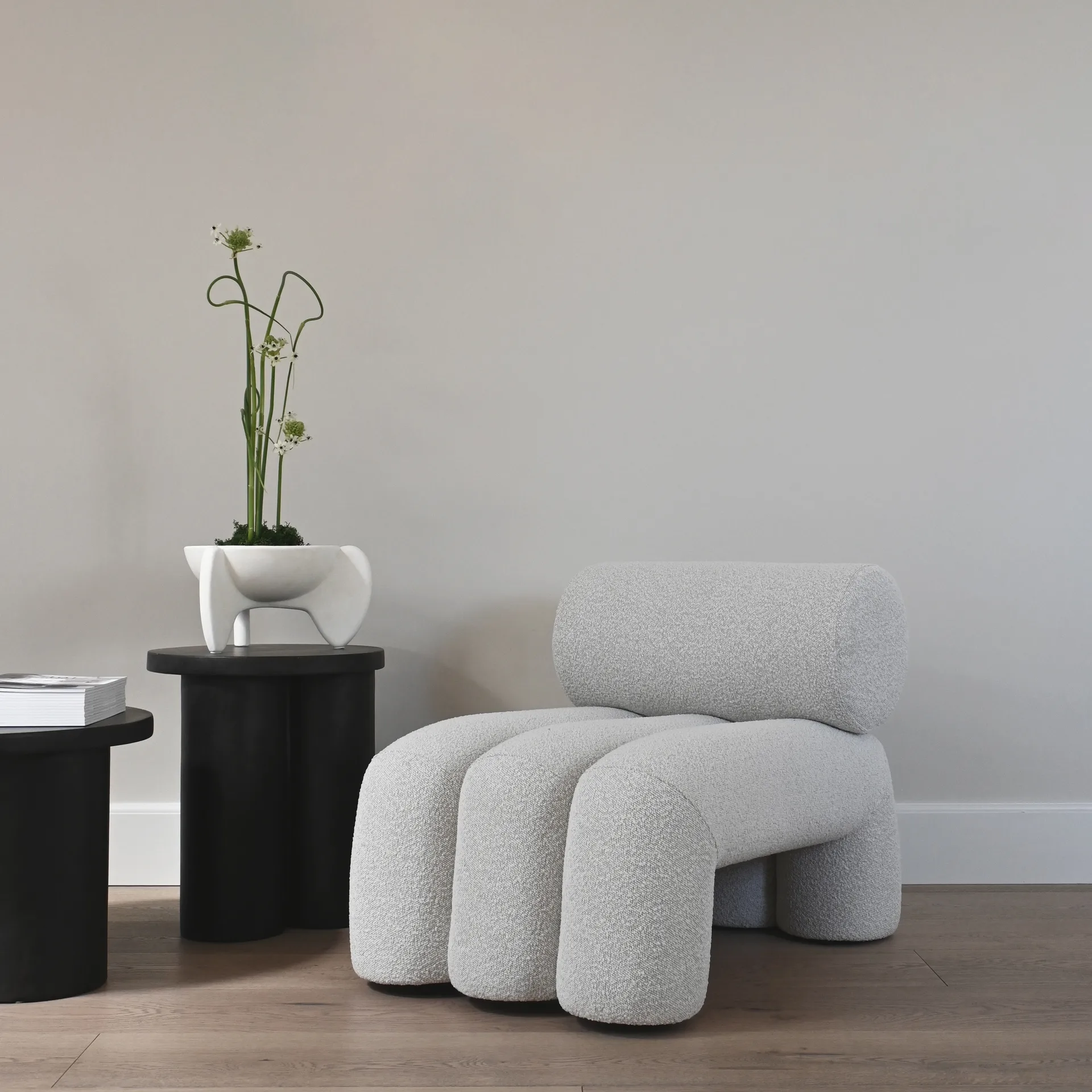 Foku Chair lounge chair, Bouclé 101 Copenhagen