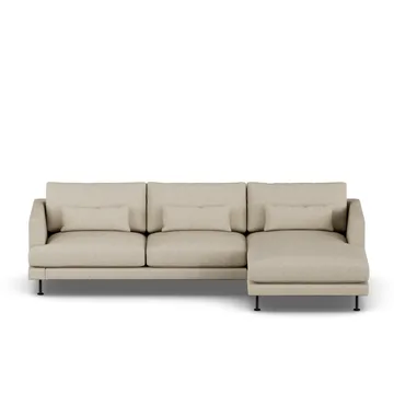 Bredhult sofa - Bern Beige 0341-black steel, 2,5-seater C1 - 1898