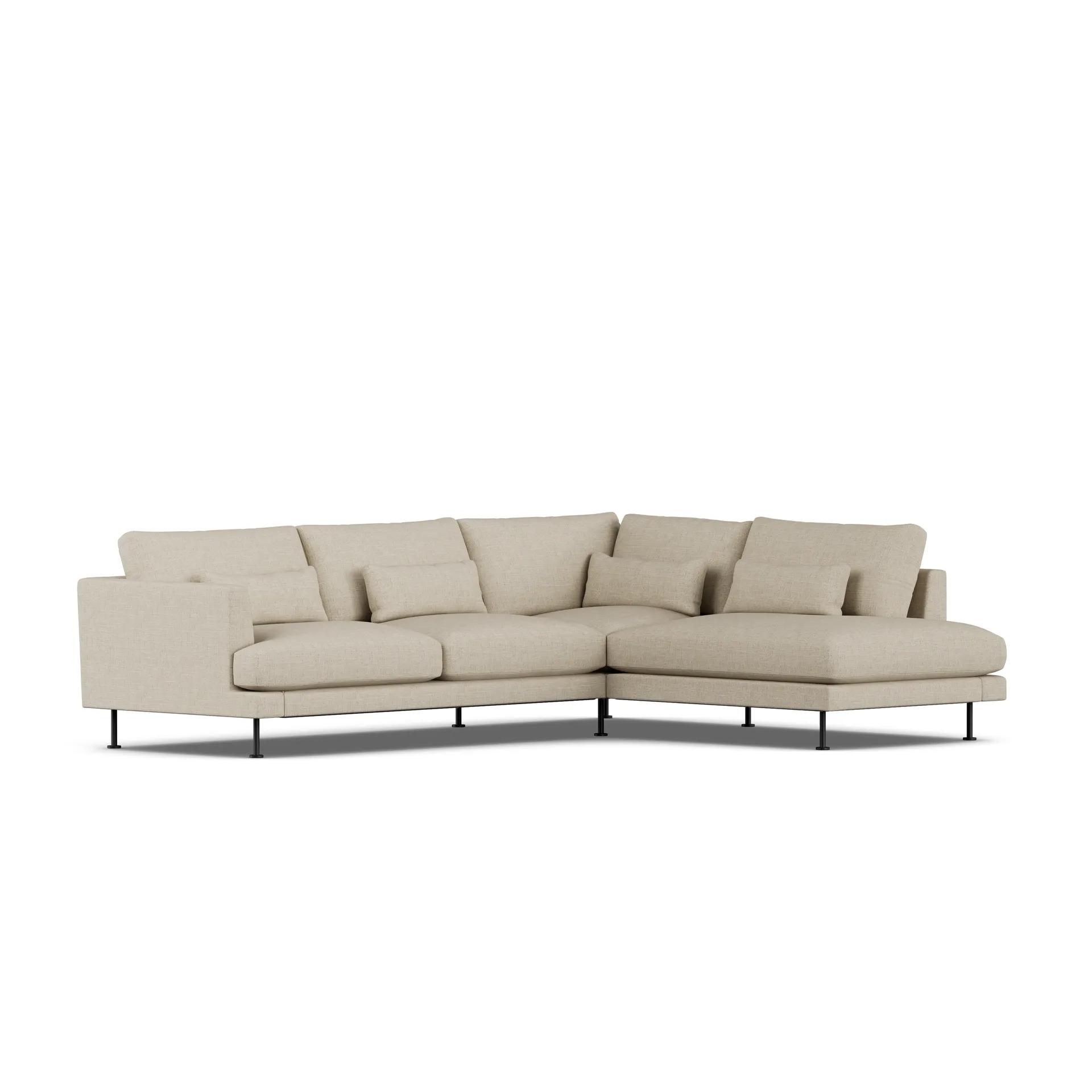 Bredhult sofa, Bern Beige 0341-black steel, 3-seater A1 1898