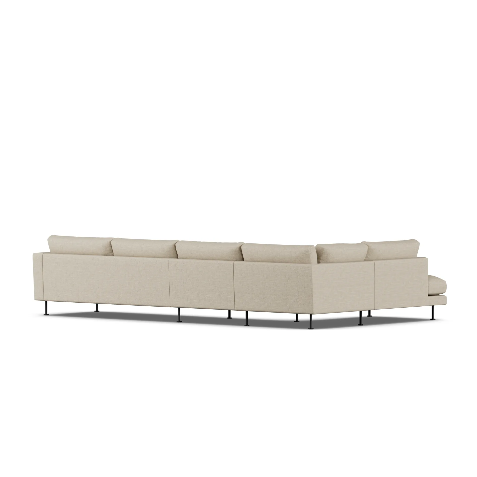 Bredhult sofa, Bern Beige 0341-black steel, 4-seater B2 1898