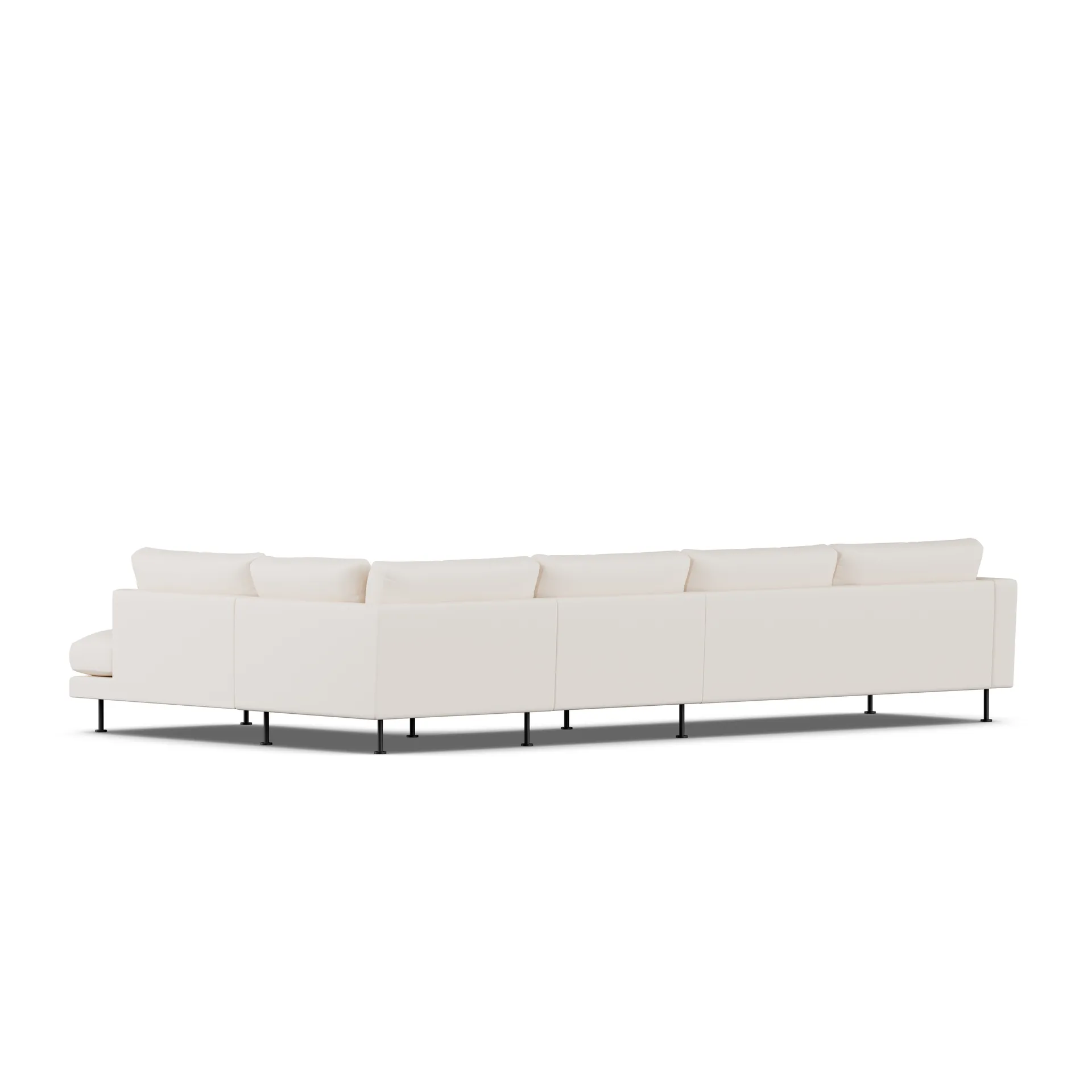 Bredhult sofa, Caleido Beige 9600-black steel, 4-seater B1 1898