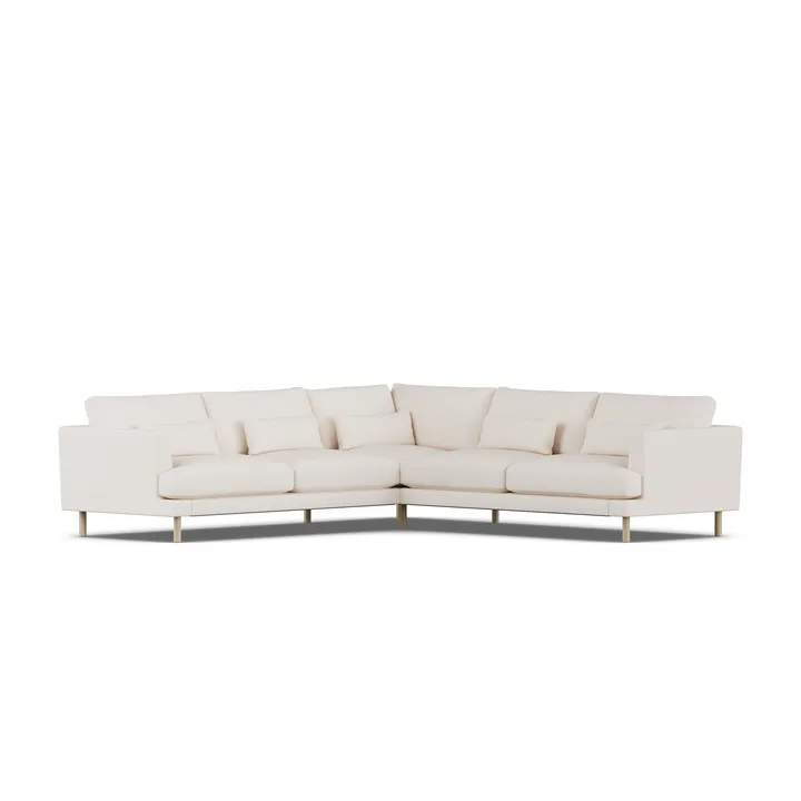 Bredhult sofa - Caleido Beige 9600-white-oiled oak, corner sofa F - 1898