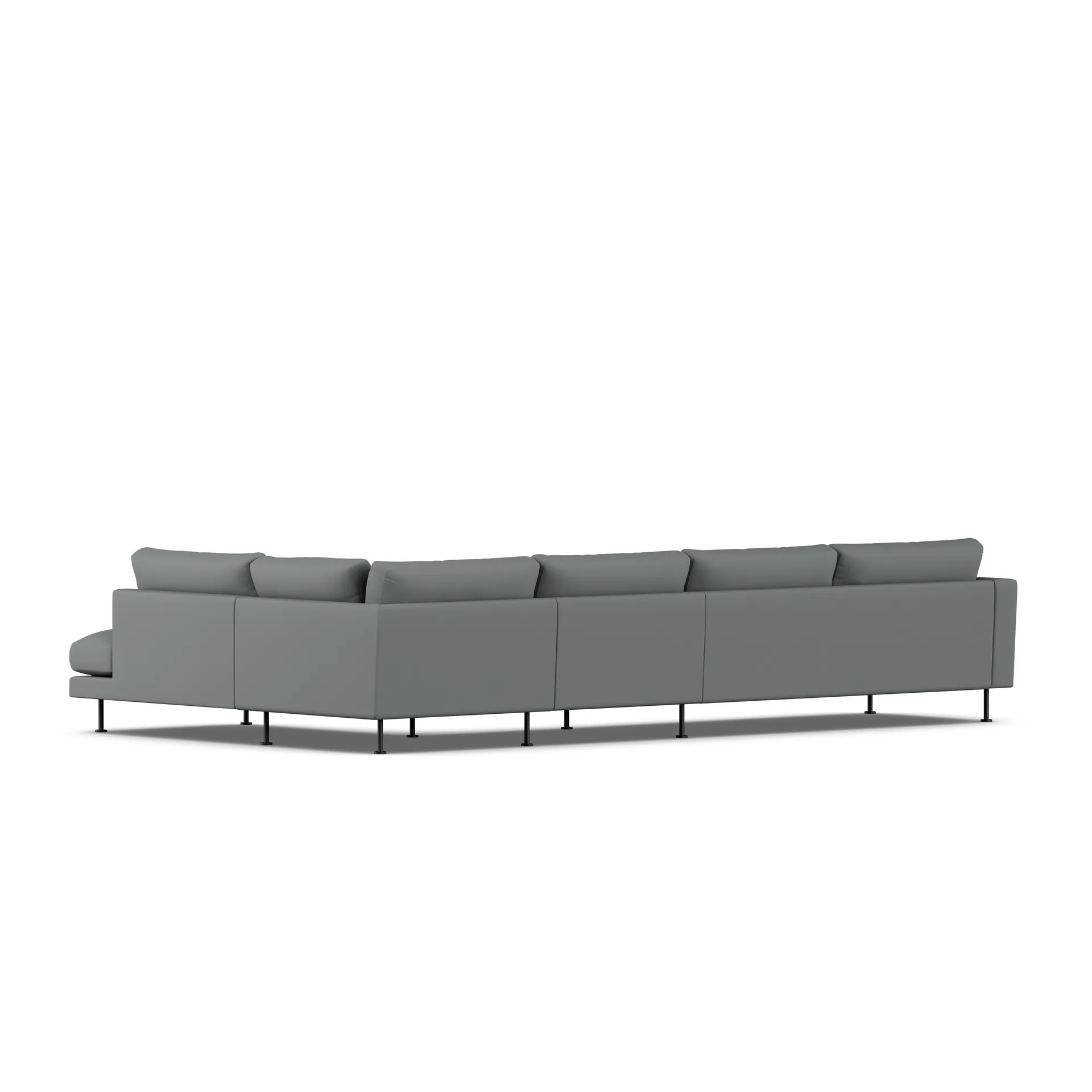 Bredhult sofa, Caleido Grey 1240-black steel, 4-seater B1 1898
