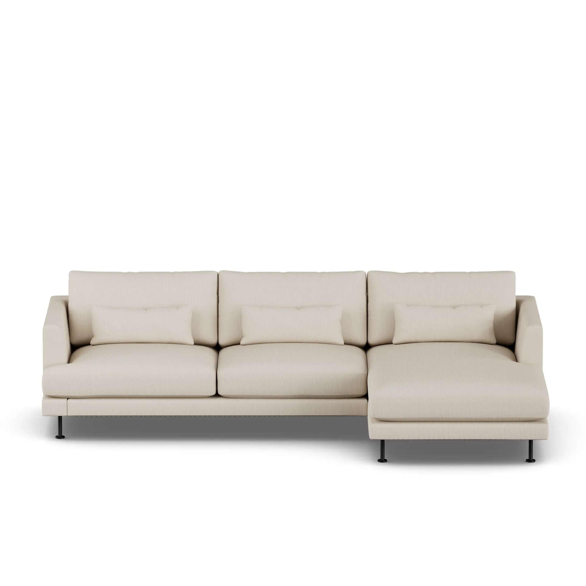 Bredhult sofa, Jump Beige 1956-black steel, 2,5-seater C1 1898