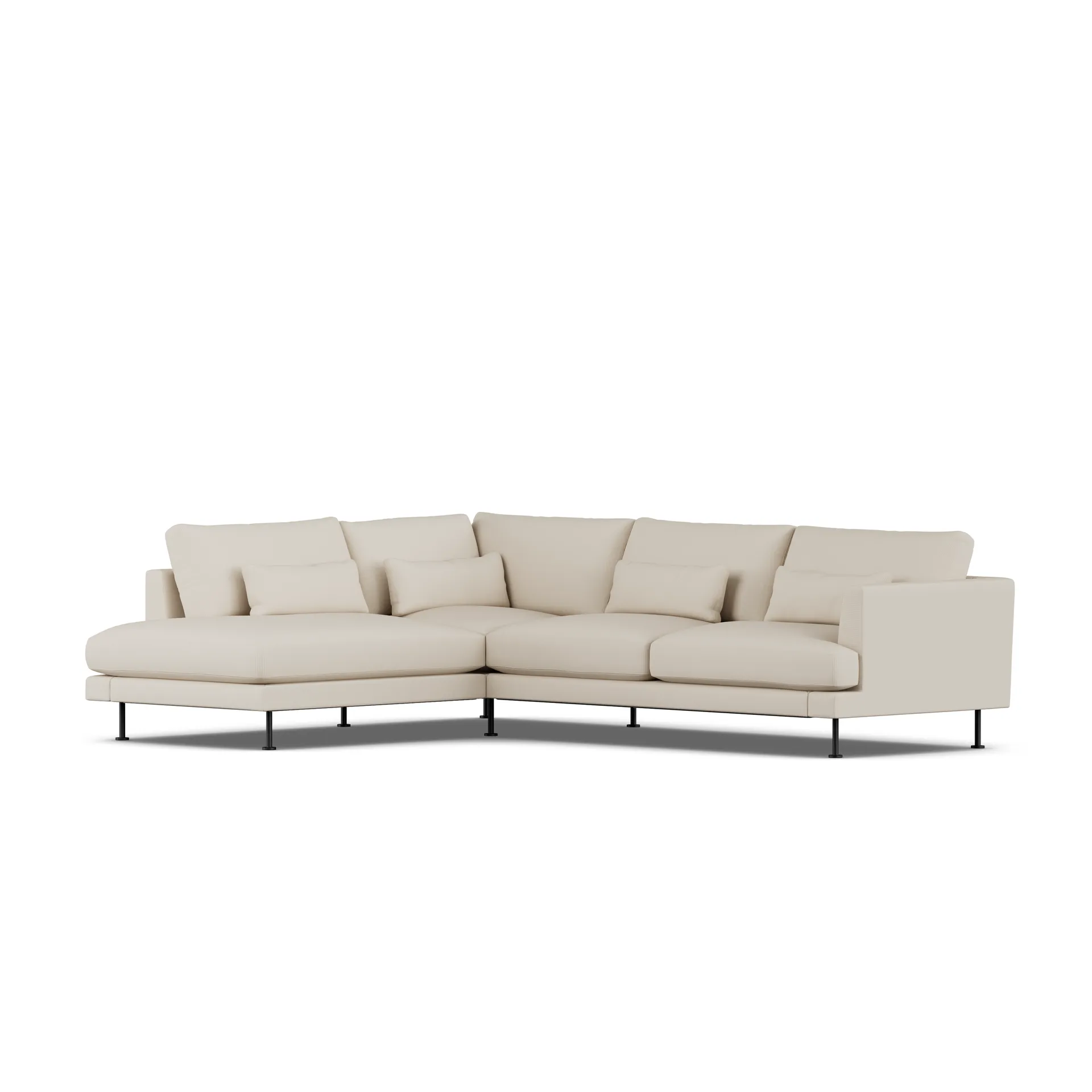 Bredhult sofa, Jump Beige 1956-black steel, 3-seater A2 1898