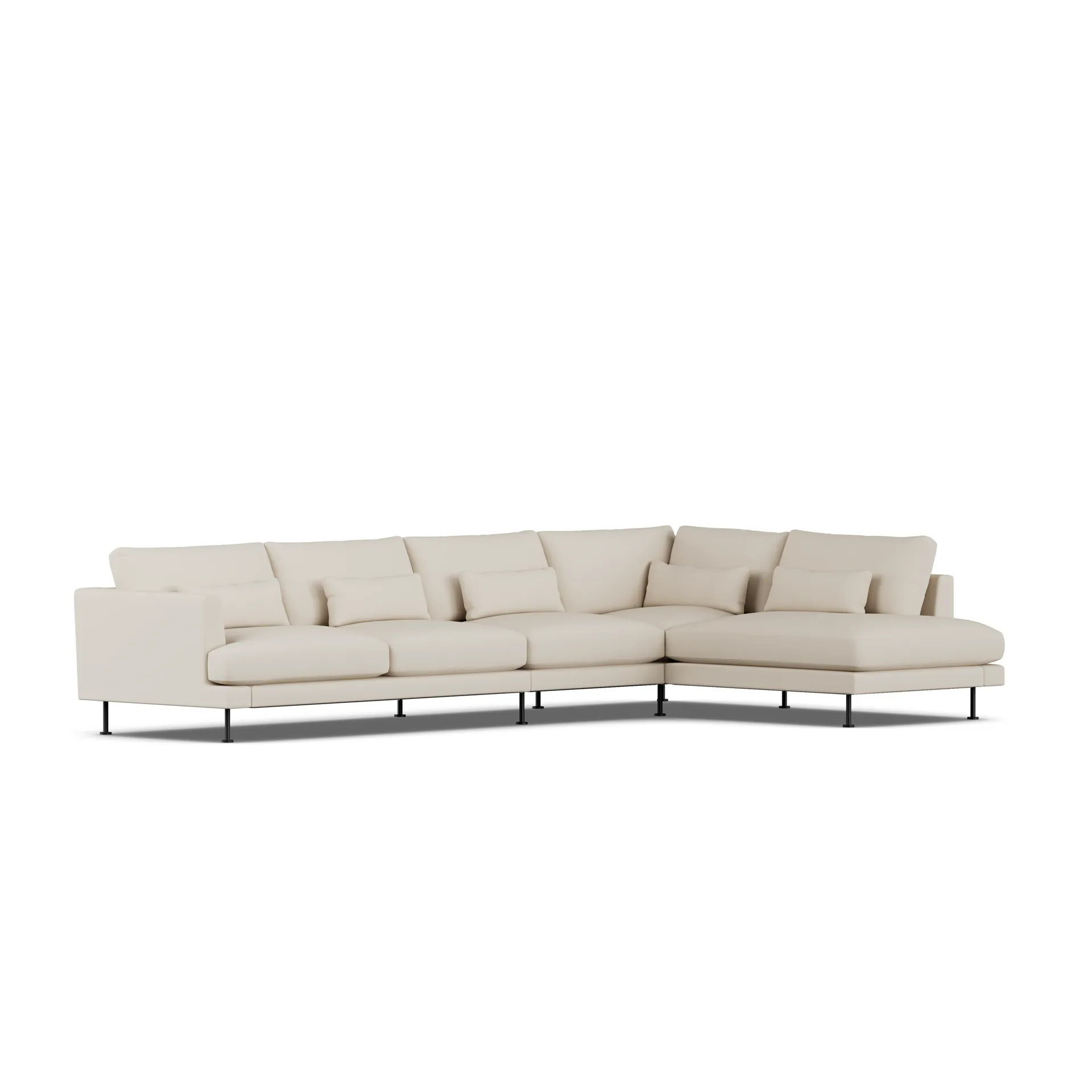 Bredhult sofa, Jump Beige 1956-black steel, 4-seater B1 1898