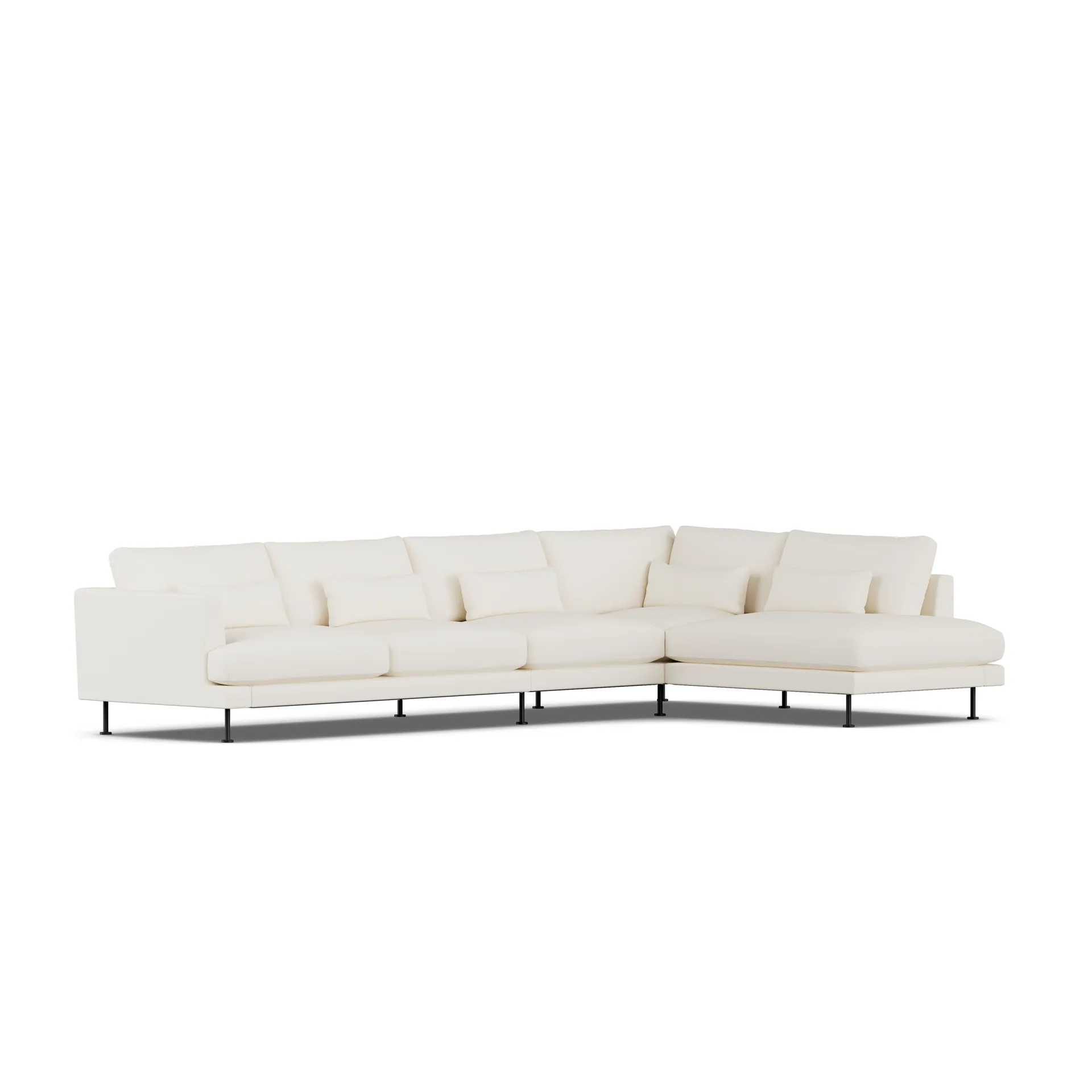 Bredhult sofa, Jump Off White 1954-black steel, 4-seater B1 1898