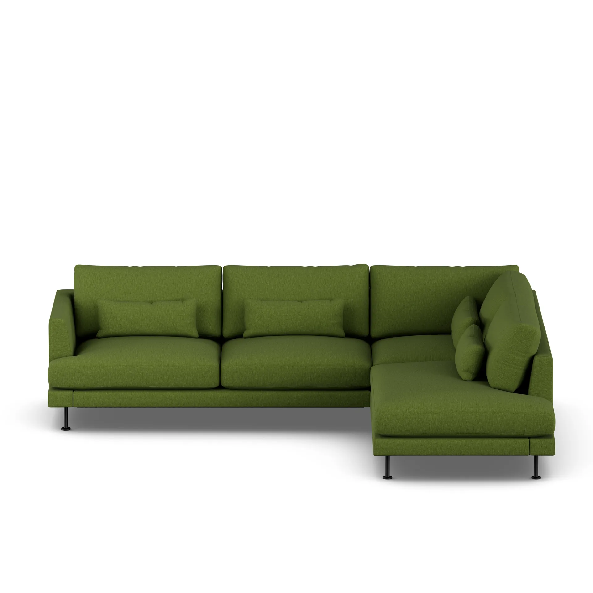 Bredhult sofa, Luiza Green 3975-black steel, 3-seater A1 1898
