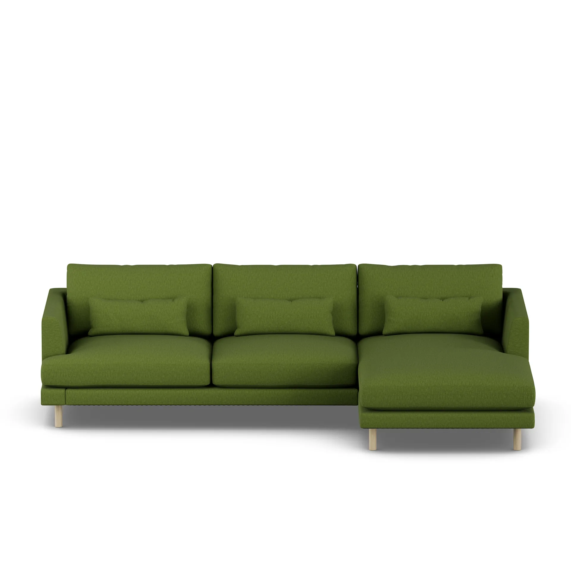 Bredhult sofa, Luiza Green 3975-white-oiled oak, 2,5-seater C1 1898