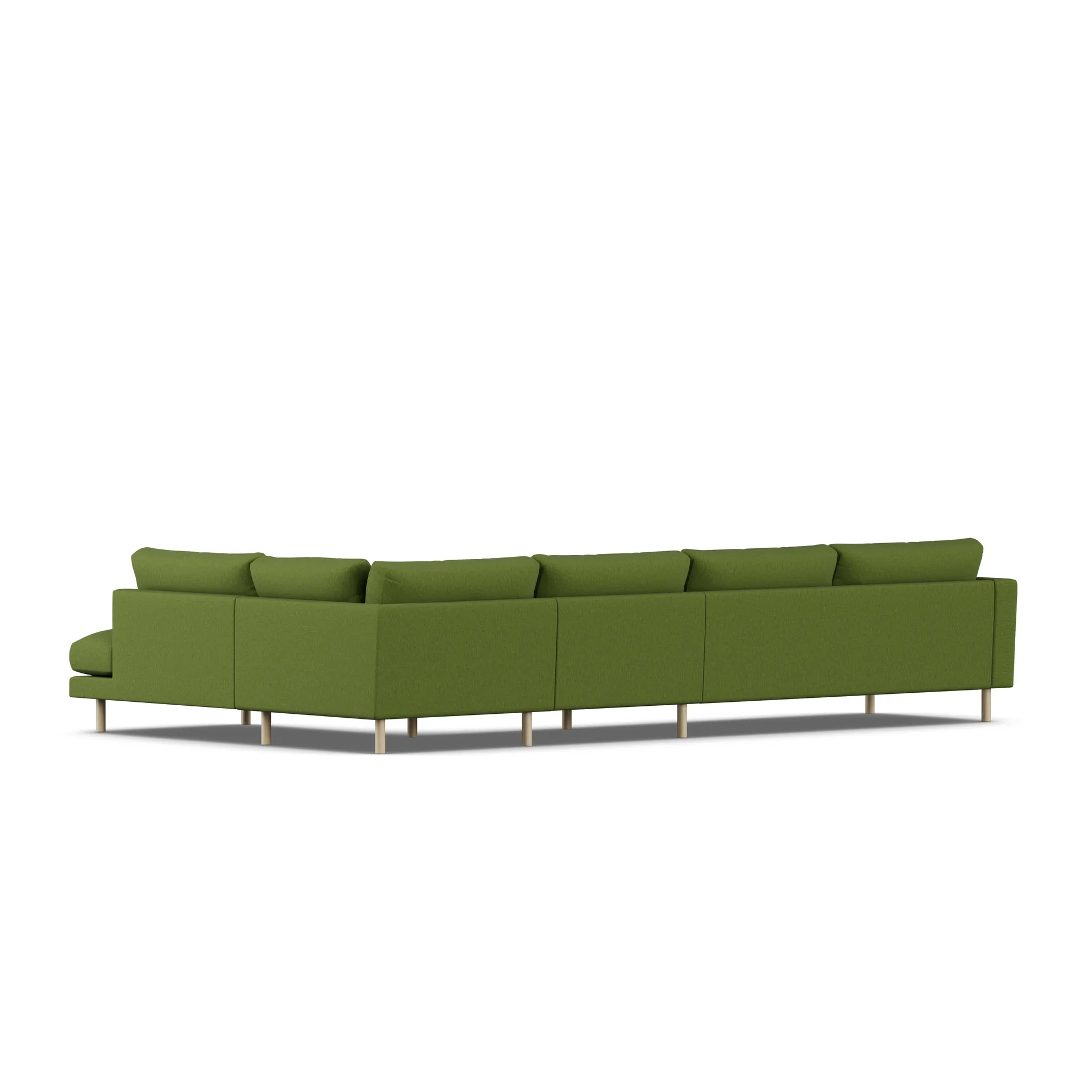 Bredhult sofa, Luiza Green 3975-white-oiled oak, 4-seater B1 1898