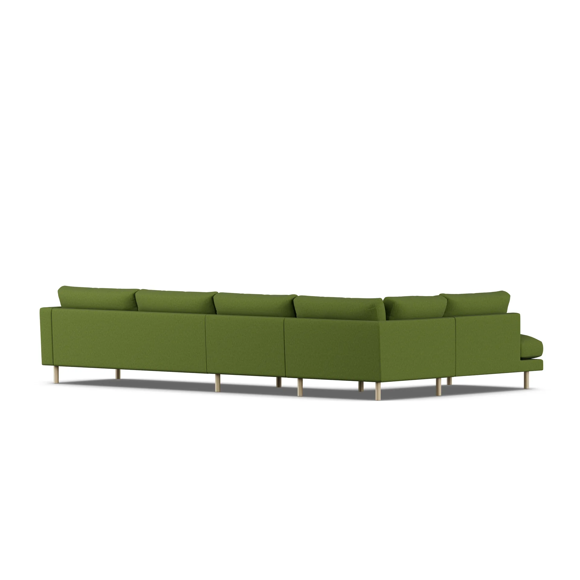 Bredhult sofa, Luiza Green 3975-white-oiled oak, 4-seater B2 1898