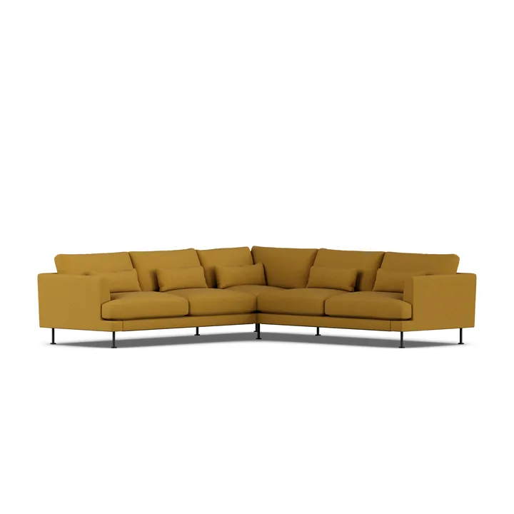 Bredhult sofa - Luiza Mustard 3972-black steel, corner sofa F - 1898