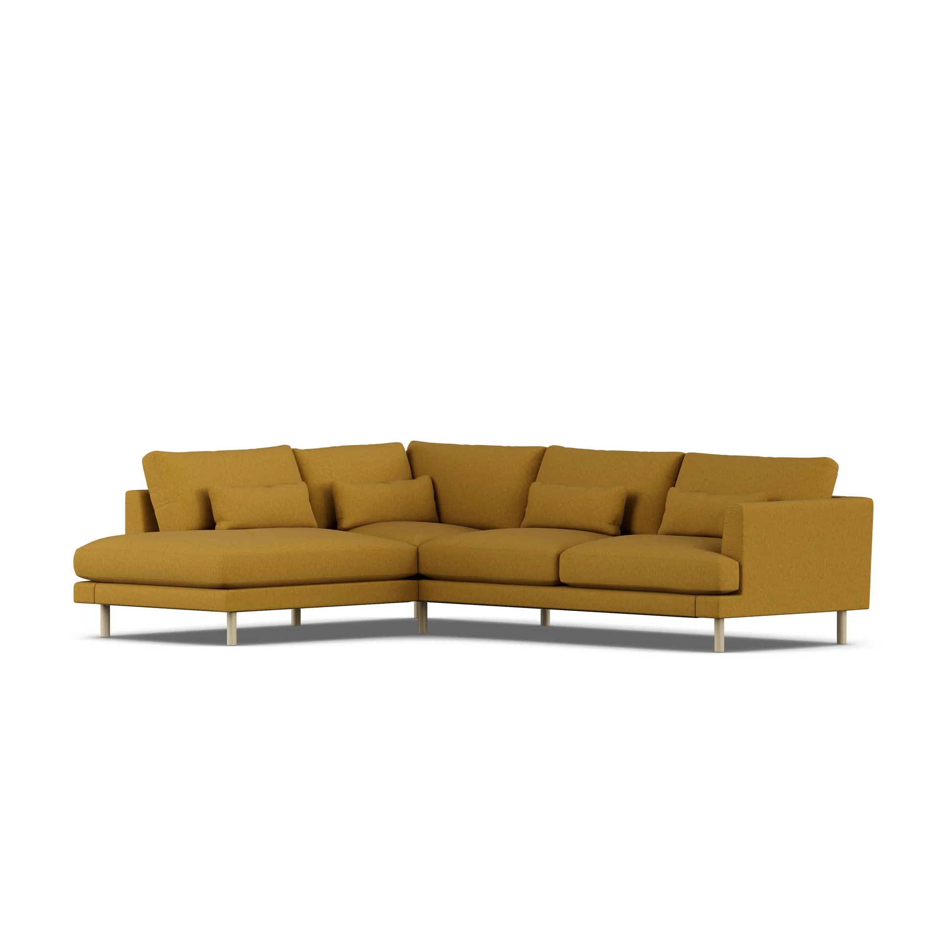 Bredhult sofa, Luiza Mustard 3972-white-oiled oak, 3-seater A2 1898