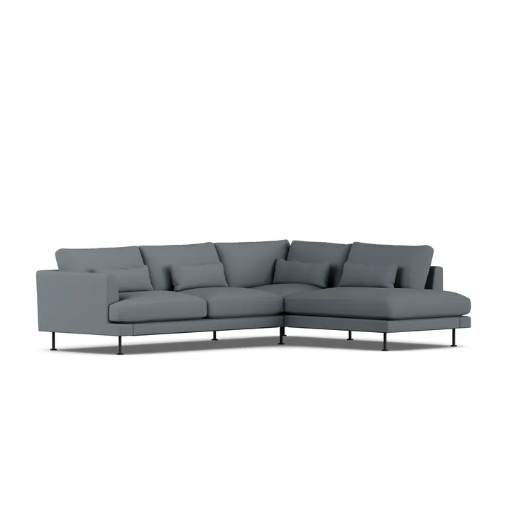 Bredhult sofa - Same Blue 6678-black steel, 3-seater A1 - 1898