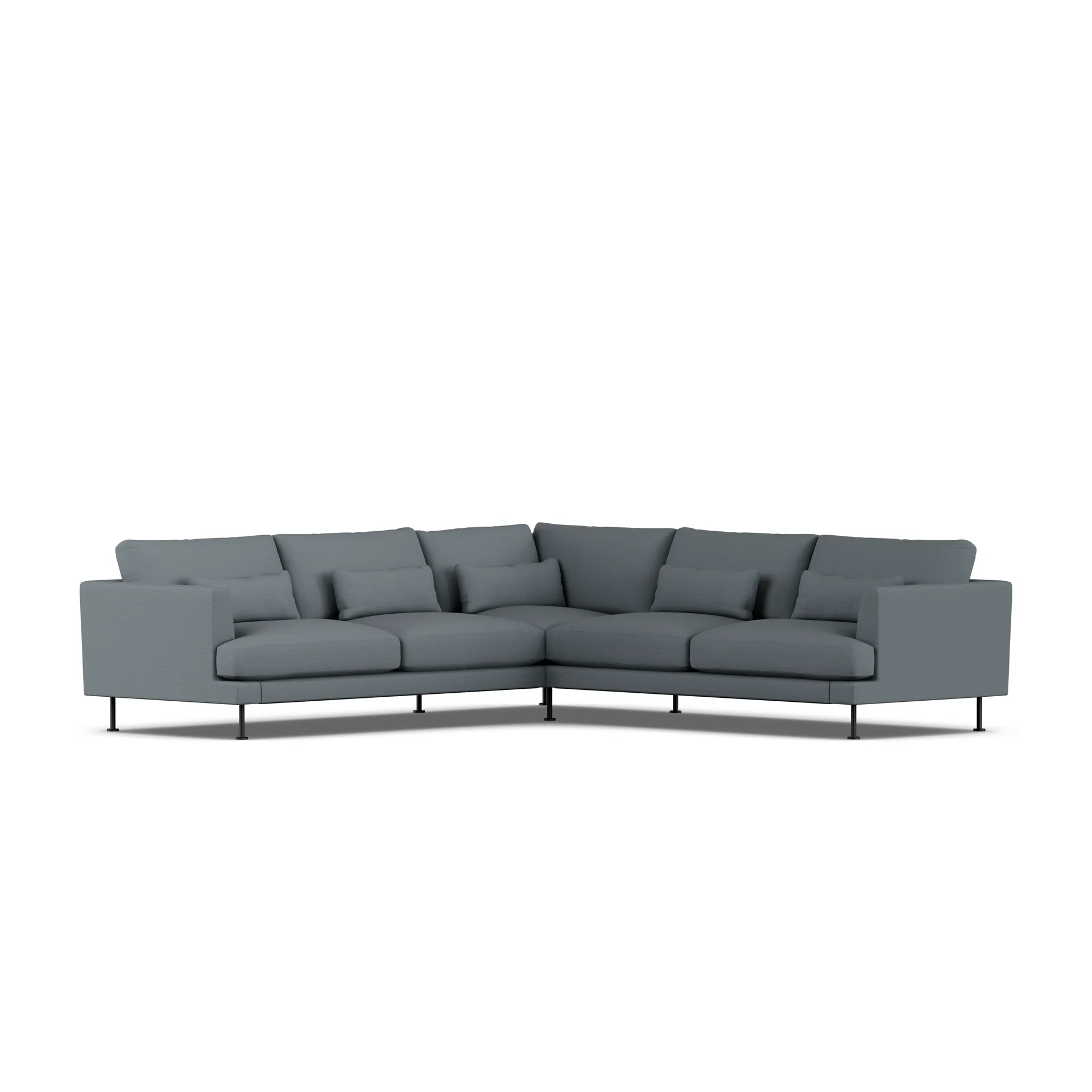 Bredhult sofa, Same Blue 6678-black steel, corner sofa F 1898