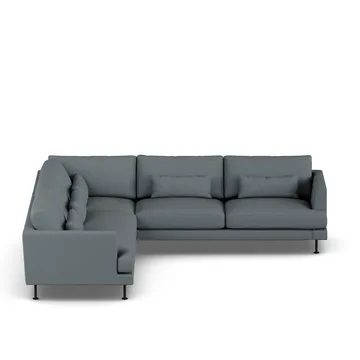 Bredhult sofa - Same Blue 6678-black steel, corner sofa F - 1898