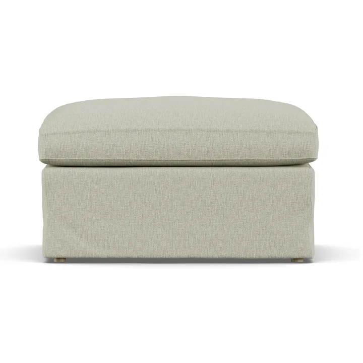 Linnevik footstool - Luiza Beige 3981-white-oiled oak, with skirt - 1898