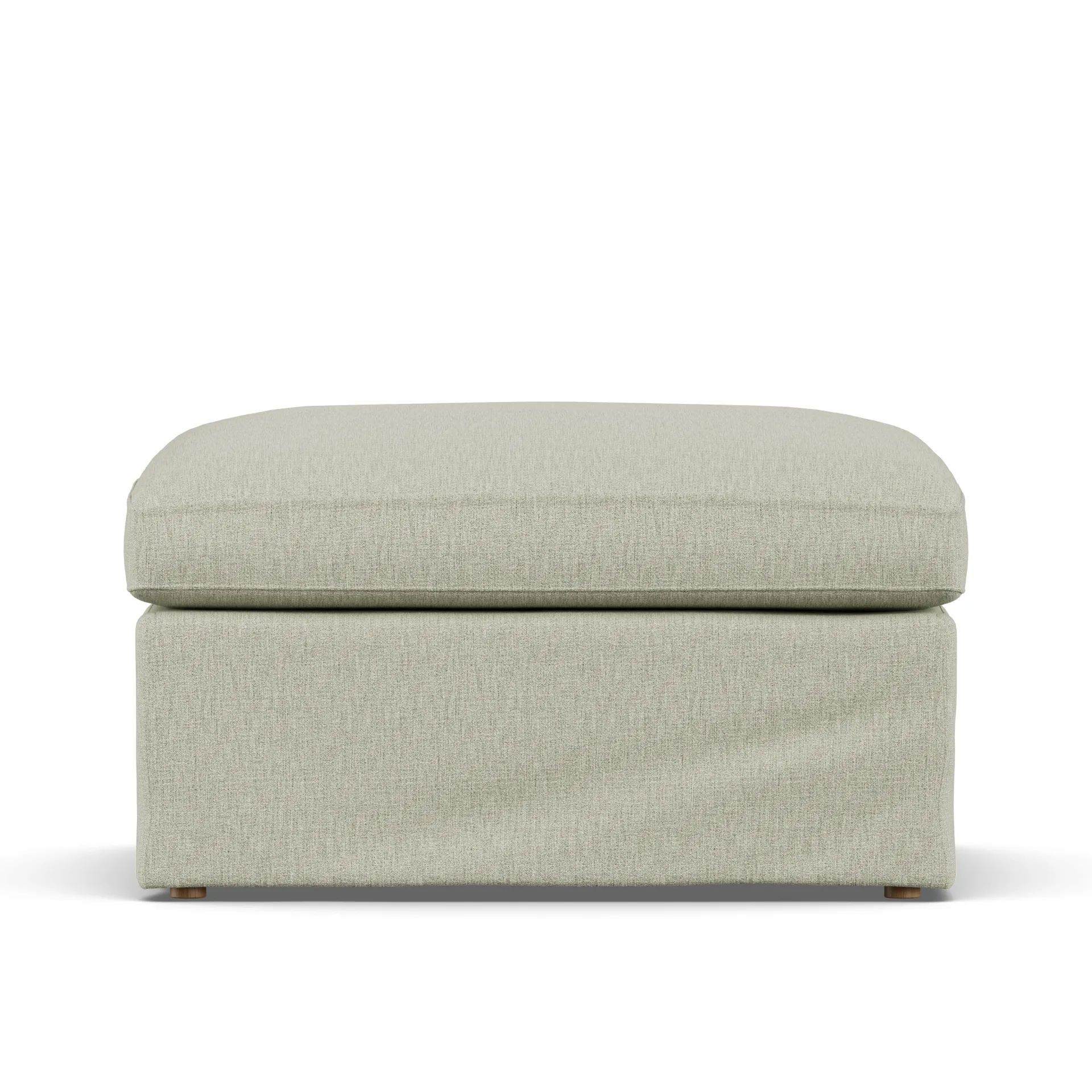 Linnevik footstool, Luiza Beige 3981-white-oiled oak, with skirt 1898