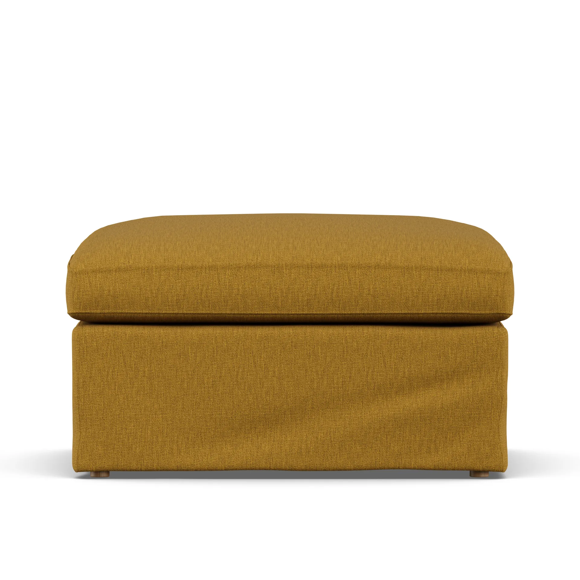 Linnevik footstool, Luiza Mustard 3972-white-oiled oak, with skirt 1898