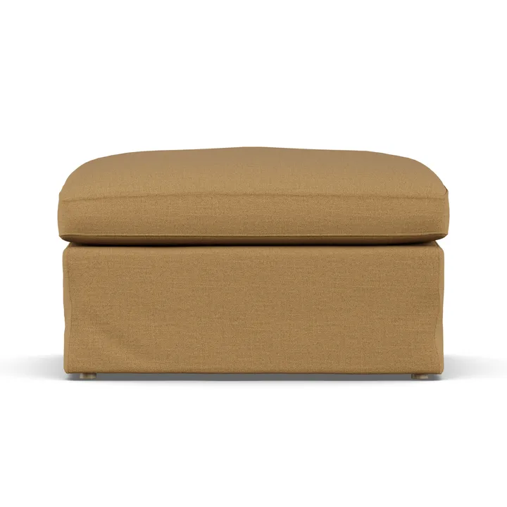 Linnevik footstool - Same Ochre 6676-white-oiled oak, with skirt - 1898
