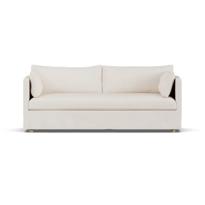 Linnevik sofa - Caleido beige 9600-white-oiled oak, 3-seater, with skirt - 1898