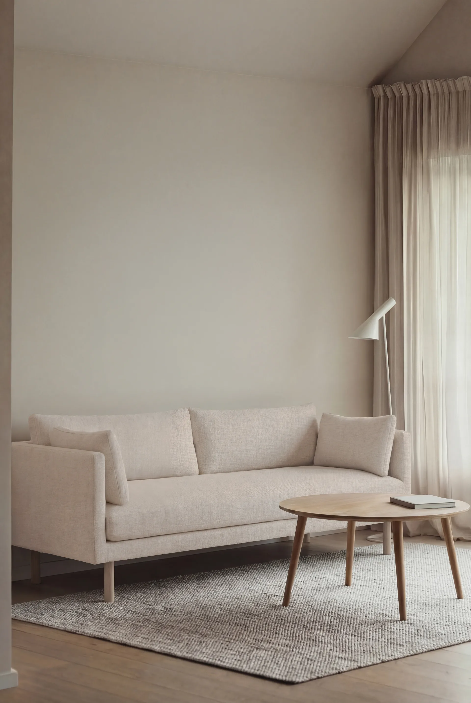 Linnevik sofa, Caleido Beige 9600-white-oiled oak, 3-seater 1898