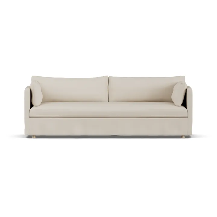 Linnevik sofa - Jump Beige 1956-white-oiled oak, 4-seater, with skirt - 1898