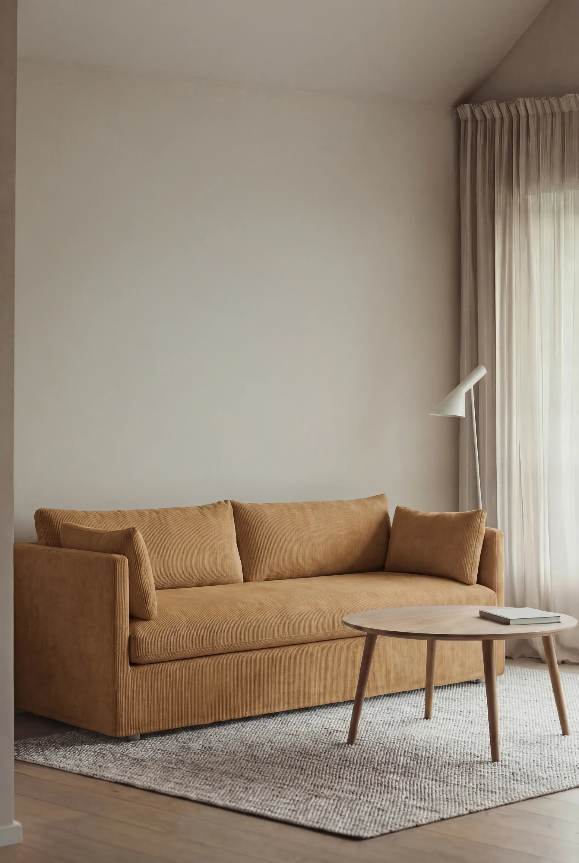 Linnevik sofa, Jump Honey 1959-white-oiled oak, 3-seater, with skirt 1898
