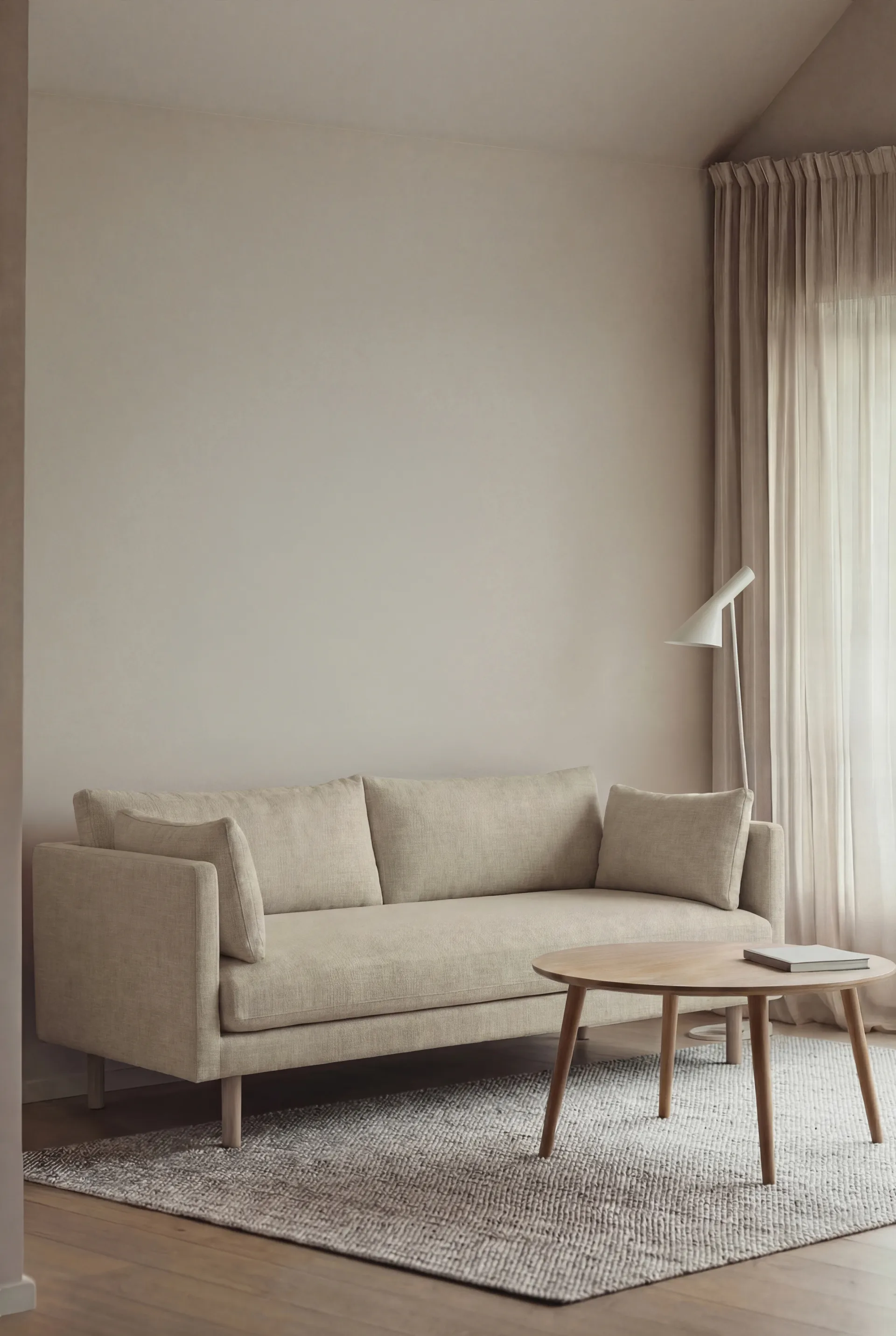 Linnevik sofa, Luiza Beige 3981-white-oiled oak, 2-seater 1898