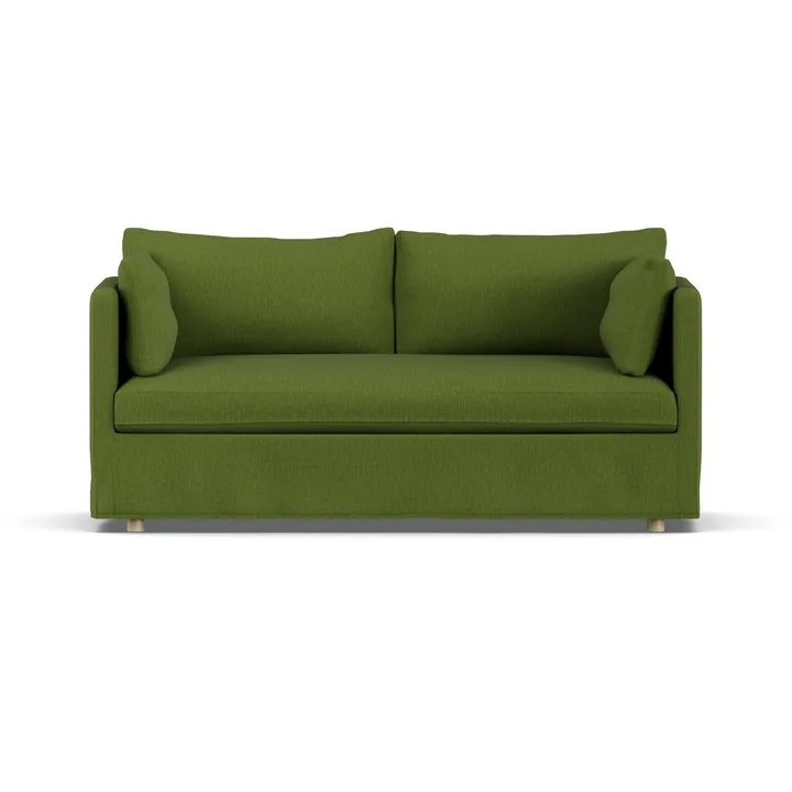 Linnevik sofa - Luiza Green 3975-white-oiled oak, 2-seater, with skirt - 1898