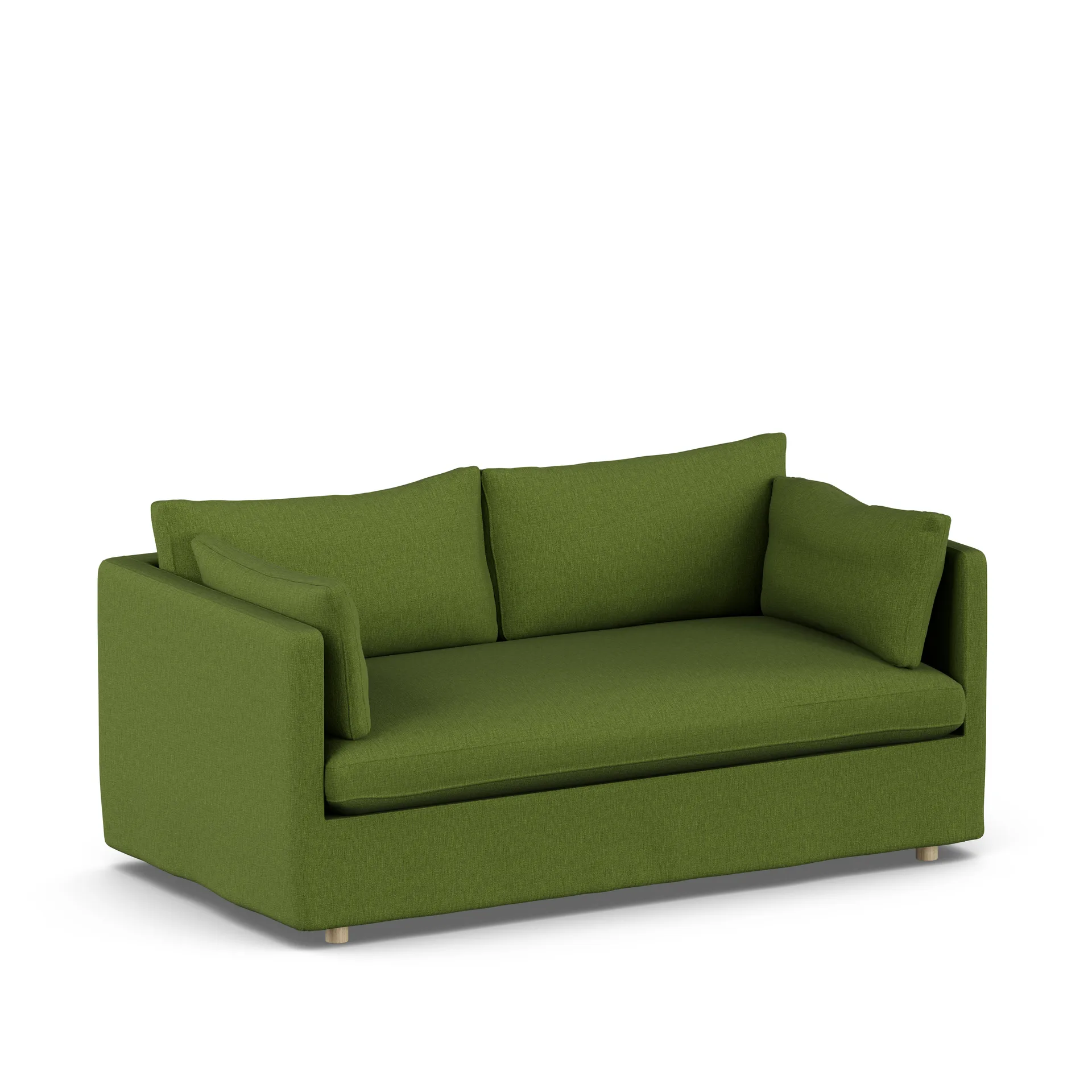 Linnevik sofa, Luiza Green 3975-white-oiled oak, 2-seater, with skirt 1898