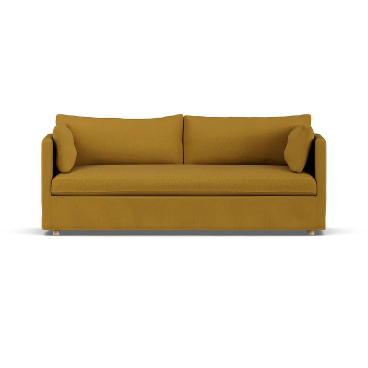 Linnevik sofa - Luiza Mustard 3972-white-oiled oak, 3-seater, with skirt - 1898