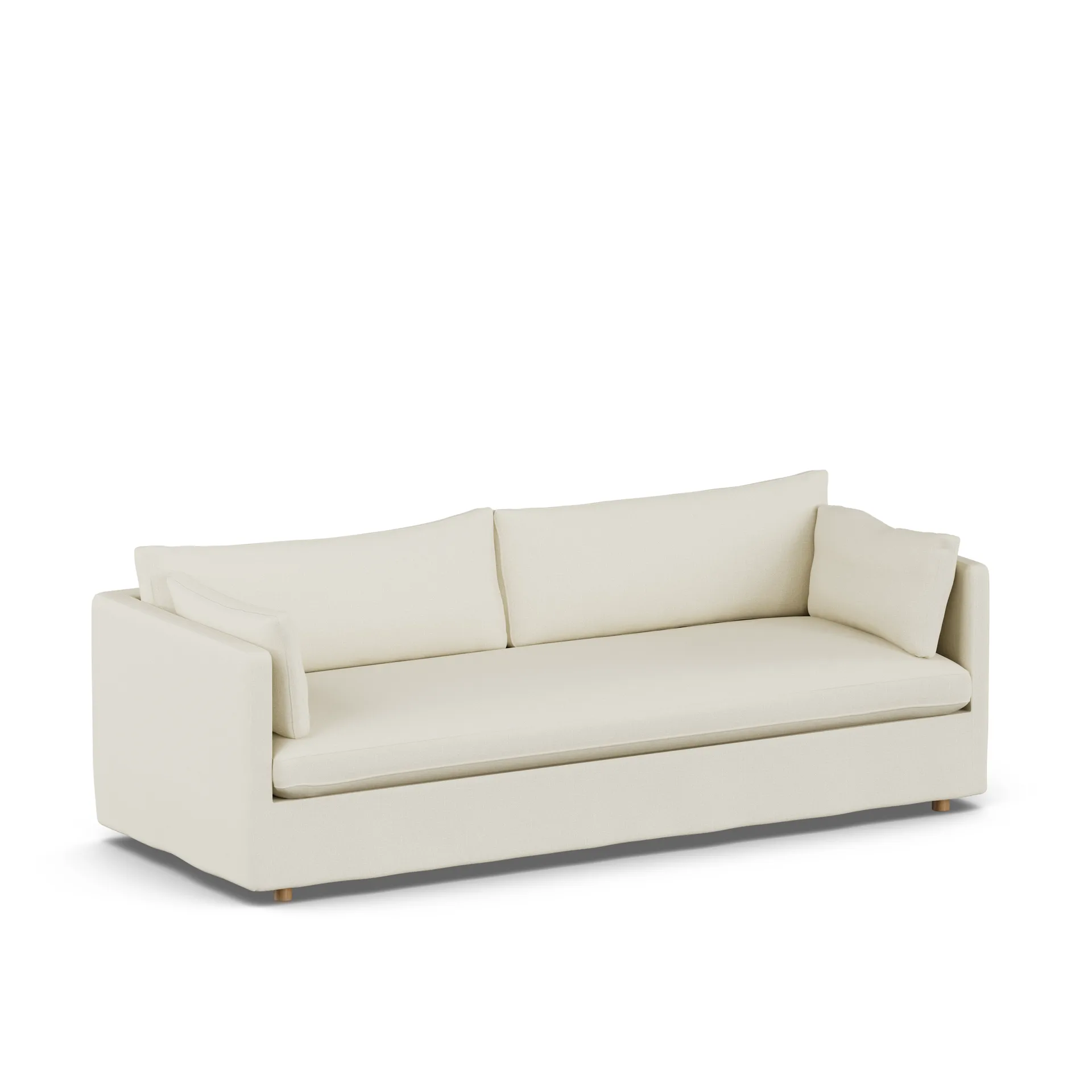 Linnevik sofa, Oslo Nature 1540-white-oiled oak, 4-seater, with skirt 1898