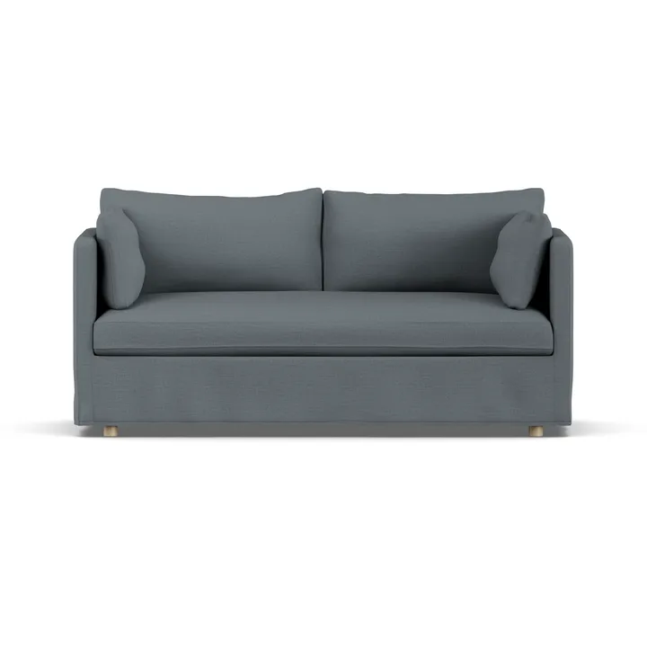 Linnevik sofa - Same Blue 6678-white-oiled oak, 2-seater, with skirt - 1898
