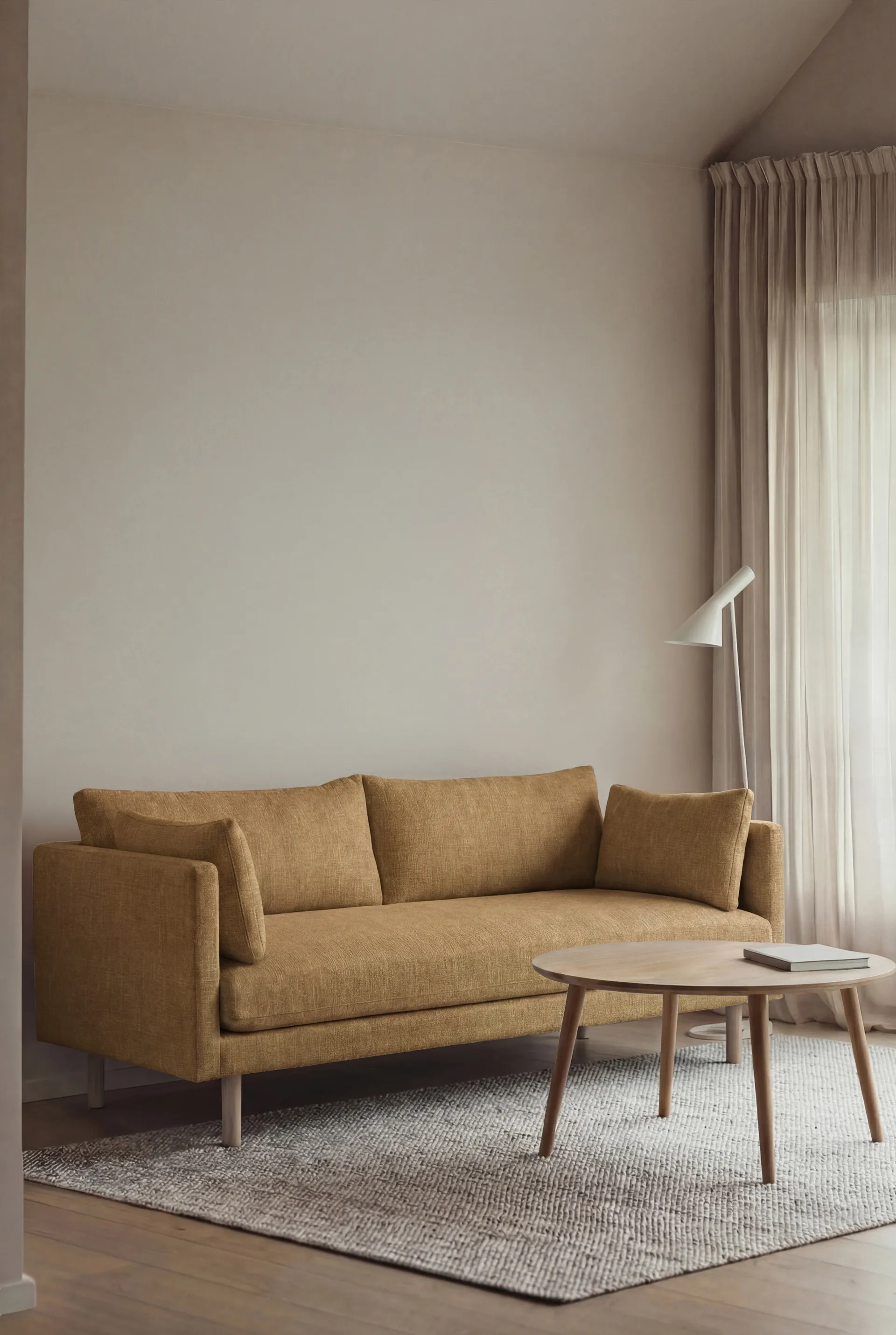 Linnevik sofa, Same Ochre 6676-white-oiled oak, 2-seater 1898