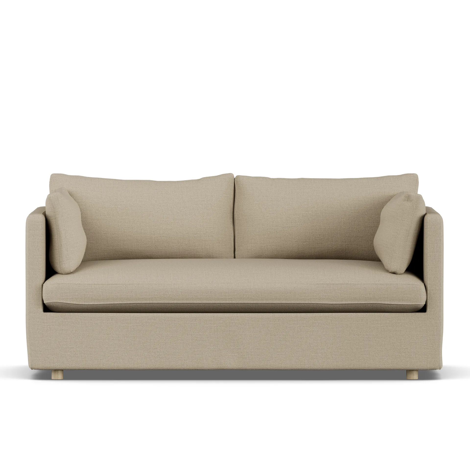 Linnevik sofa, Same Sand 6672-white-oiled oak, 2-seater, with skirt 1898