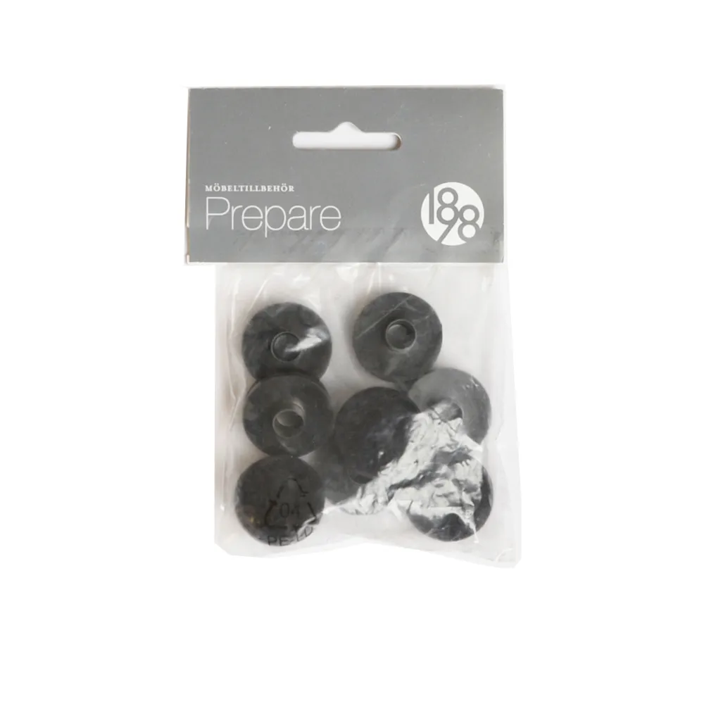 Prepare floor protectors, Black, 26mm plastic felt tube rivet, 8 pcs 1898