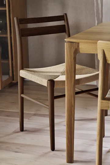 Smoked lacquered oak-natural woven, 4-pack - 1898