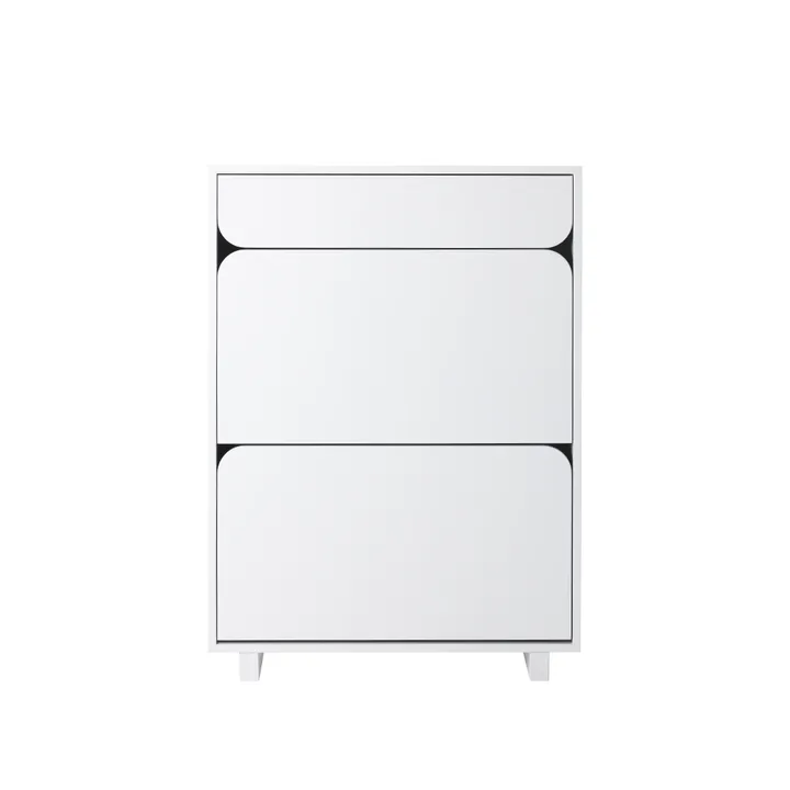 Vidja shoe cabinet - White lack. 2 fack+1 draw - 1898