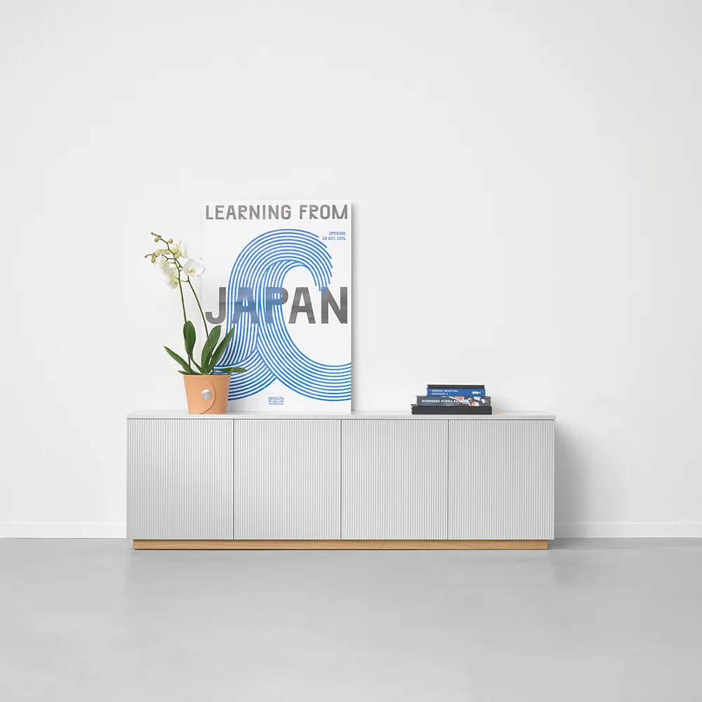 Beam side table, Light grey, light grey stand, tabletop in carrara marble A2