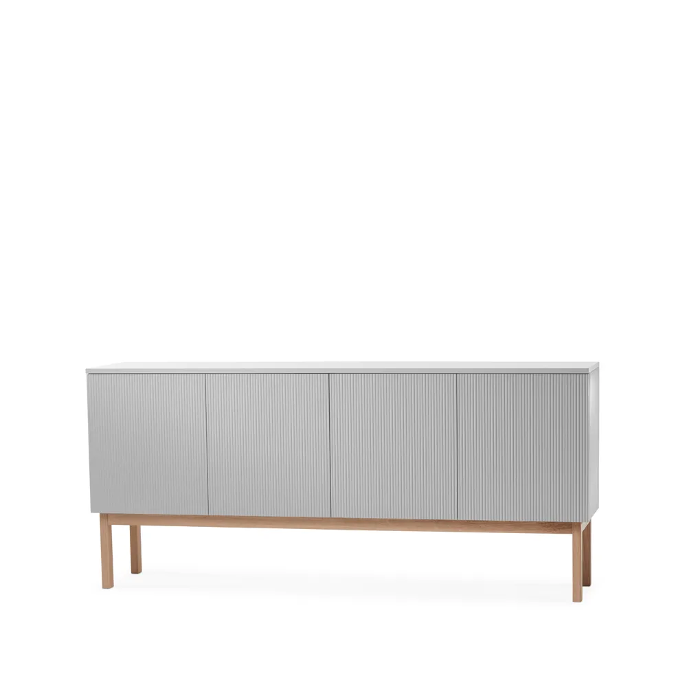 Beam side table, Light grey, stand in white oiled oak A2