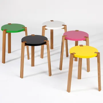 Happy Pall - Blue, oak legs - A2