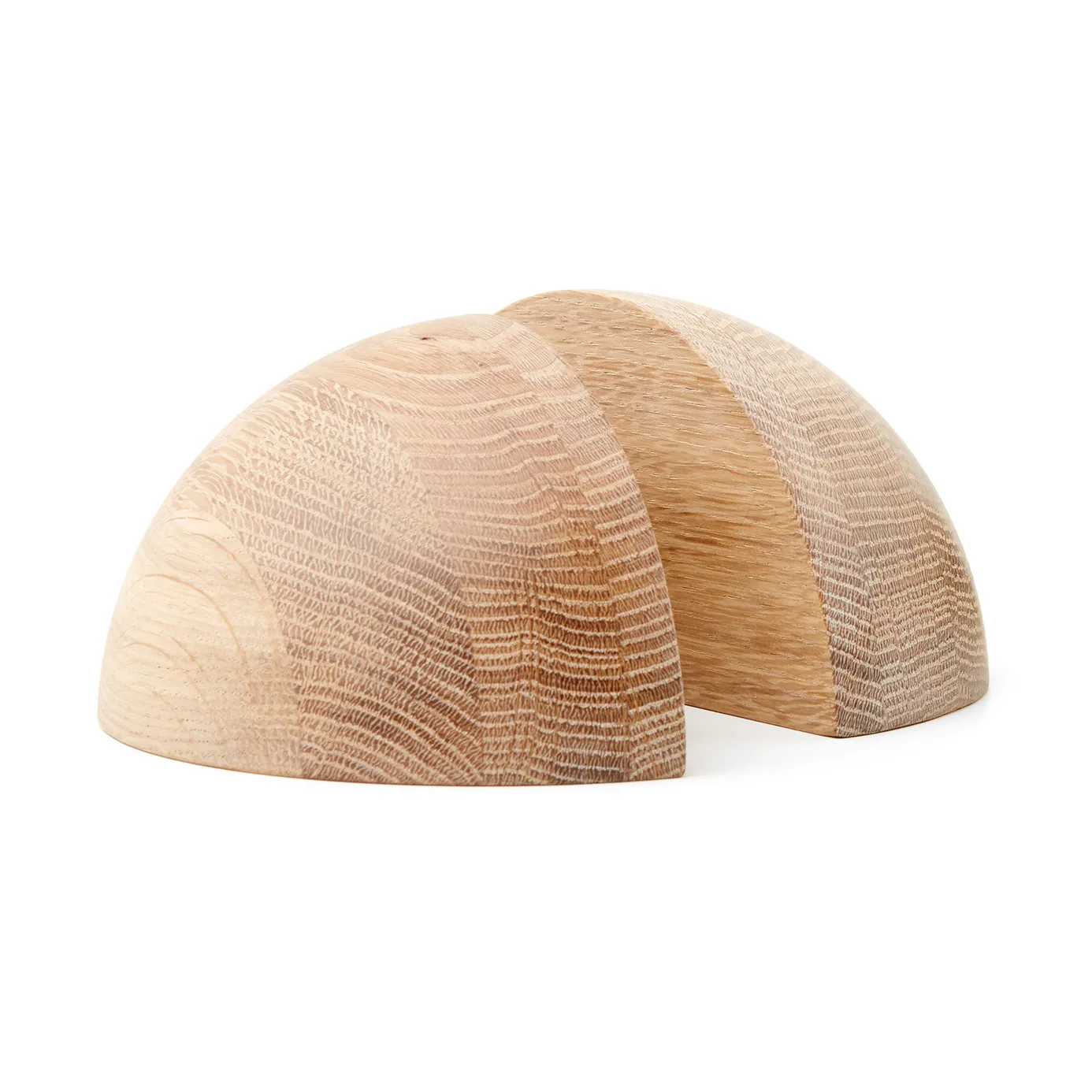 Show book ends, white-oiled oak A2