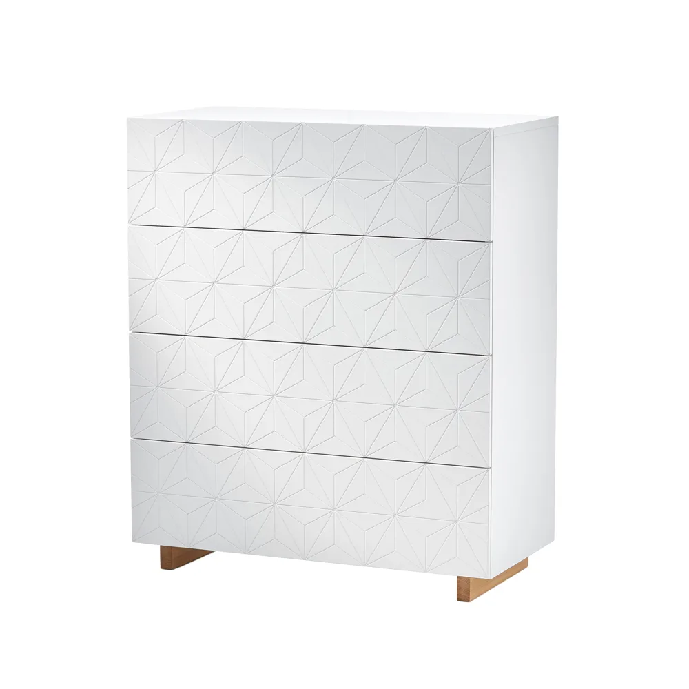 Stars dresser, White, oiled oak legs A2