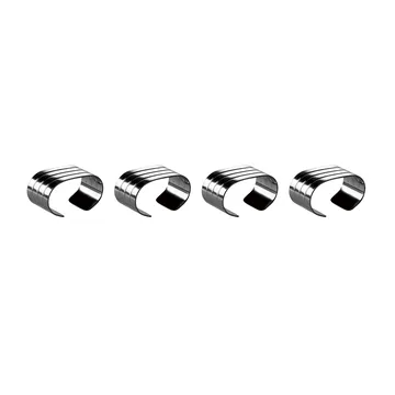 Groovy napkin ring 4-pack - Stainless steel - Aida