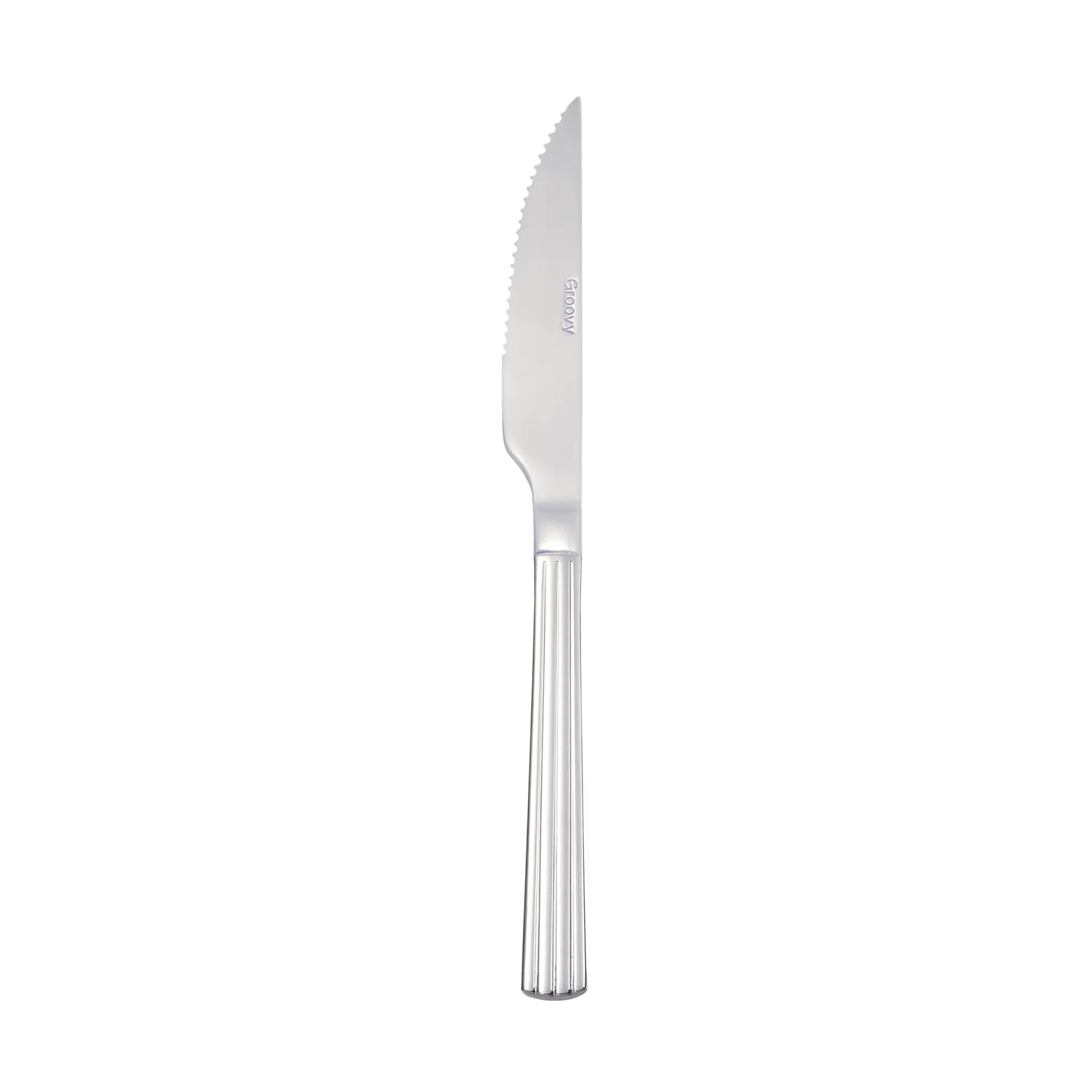 Groovy steak knife, Stainless steel Aida