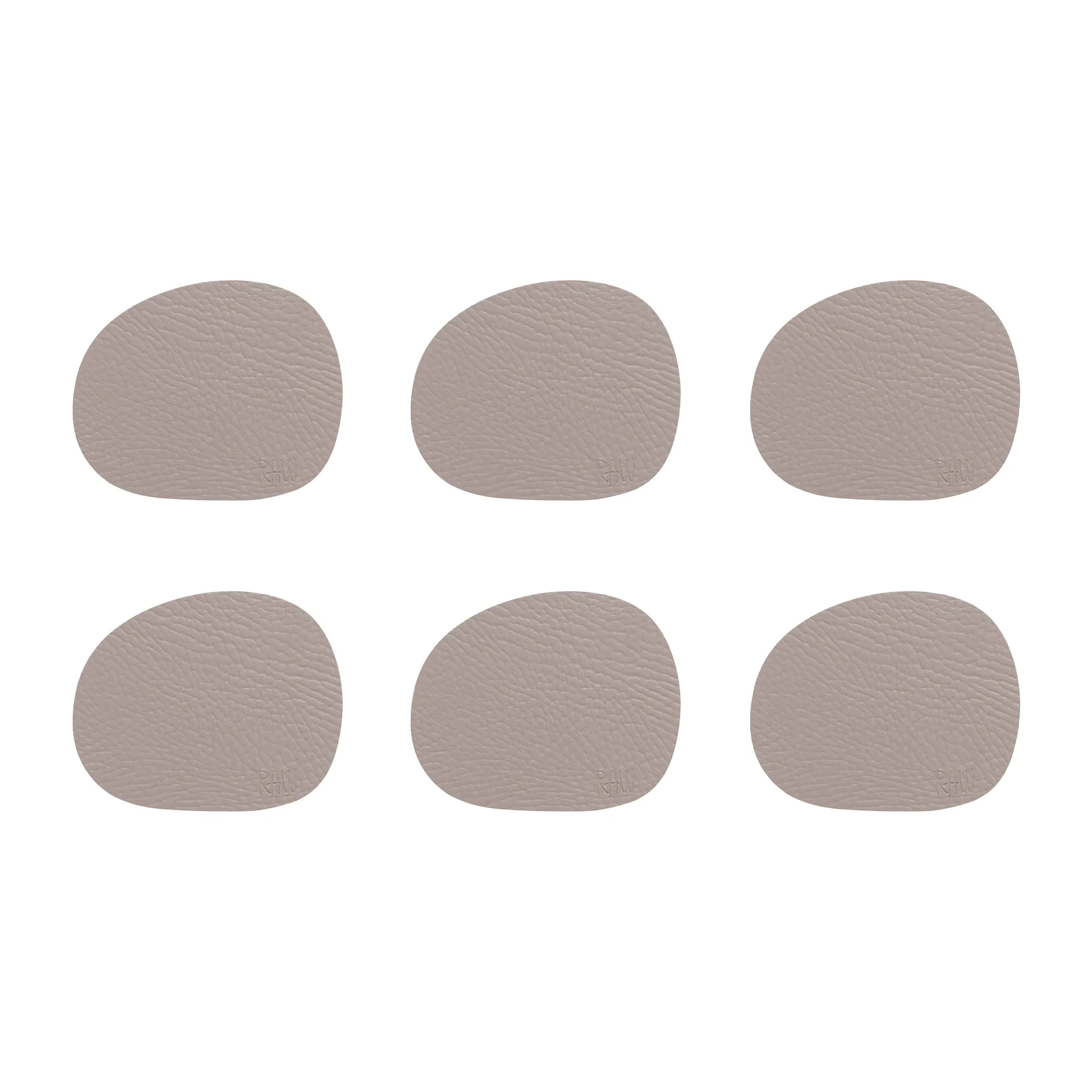 Raw coaster leather 6-pack, Dusty rose (pink) Aida