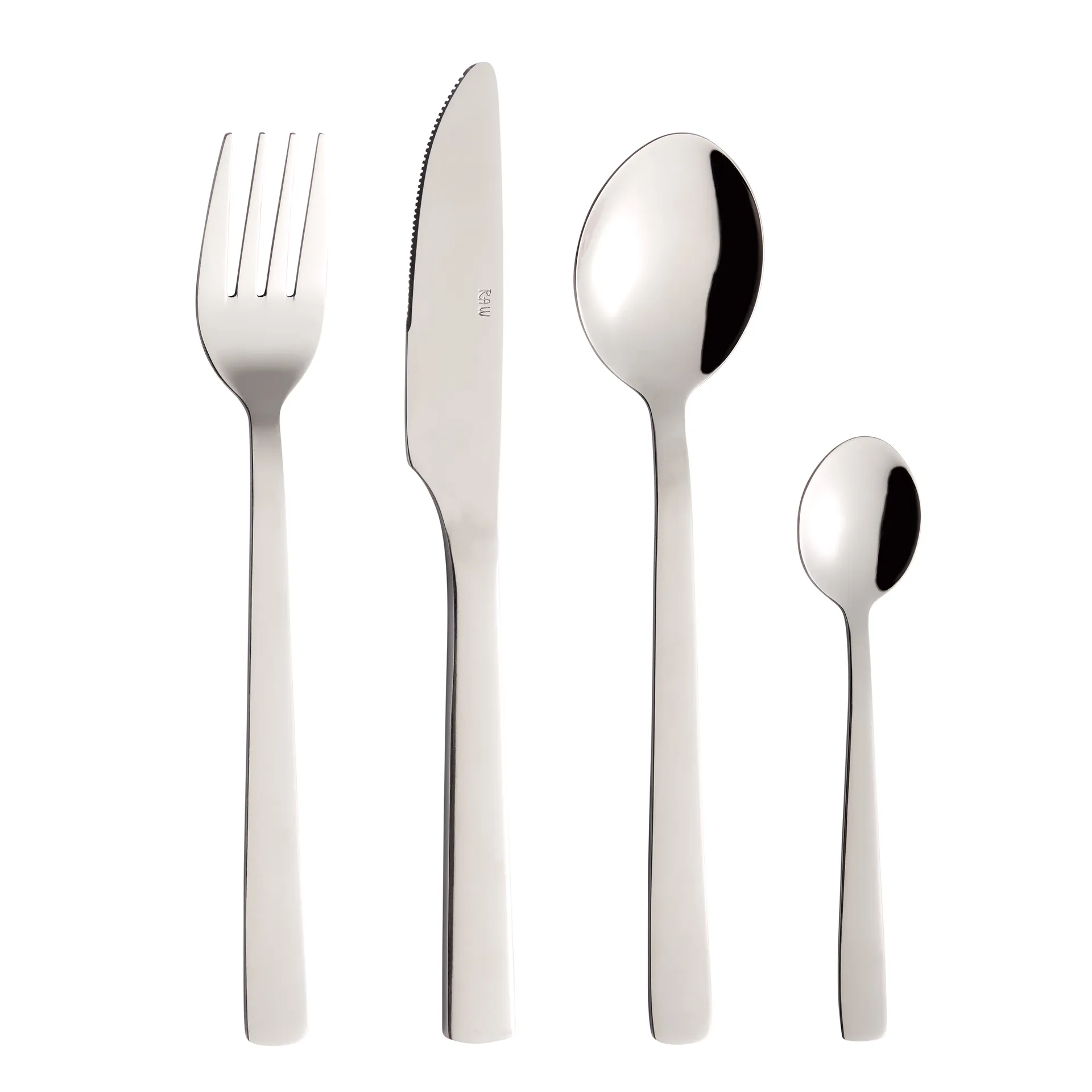 Raw Cutlery set 48 pieces Gift Box, Bright steel Aida