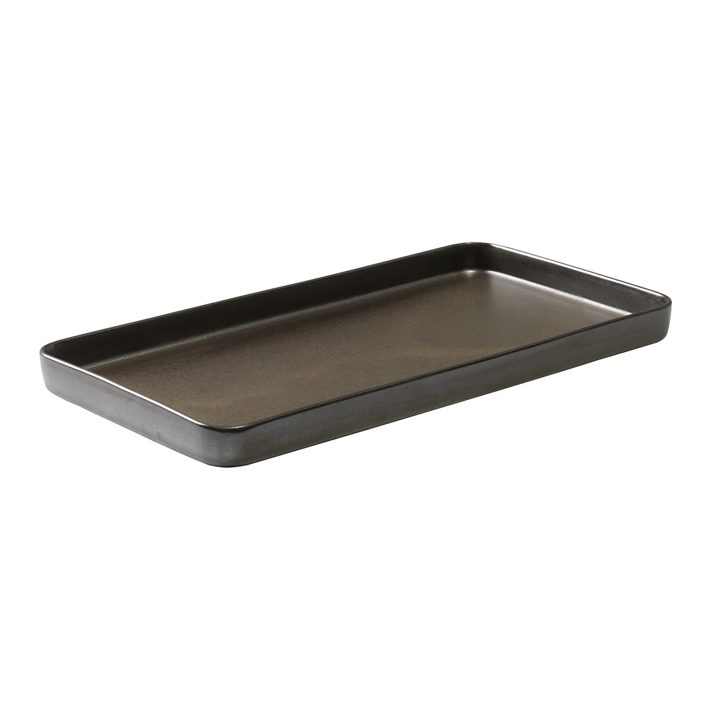 Raw saucer 18x34 cm, metallic brown Aida