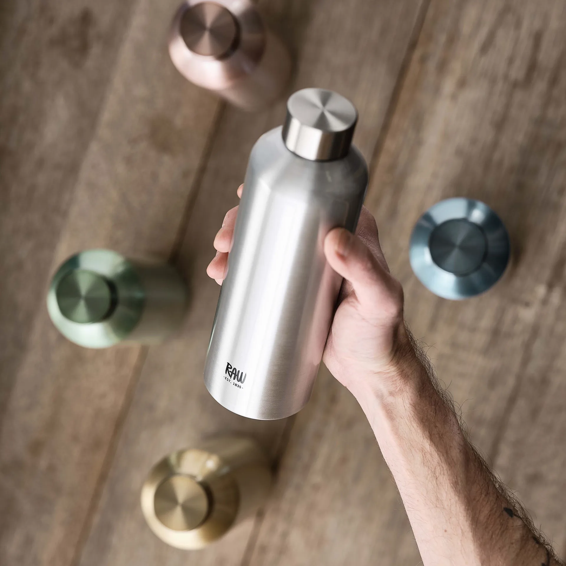 Raw To Go aluminum bottle 0.75 L, Blue Aida